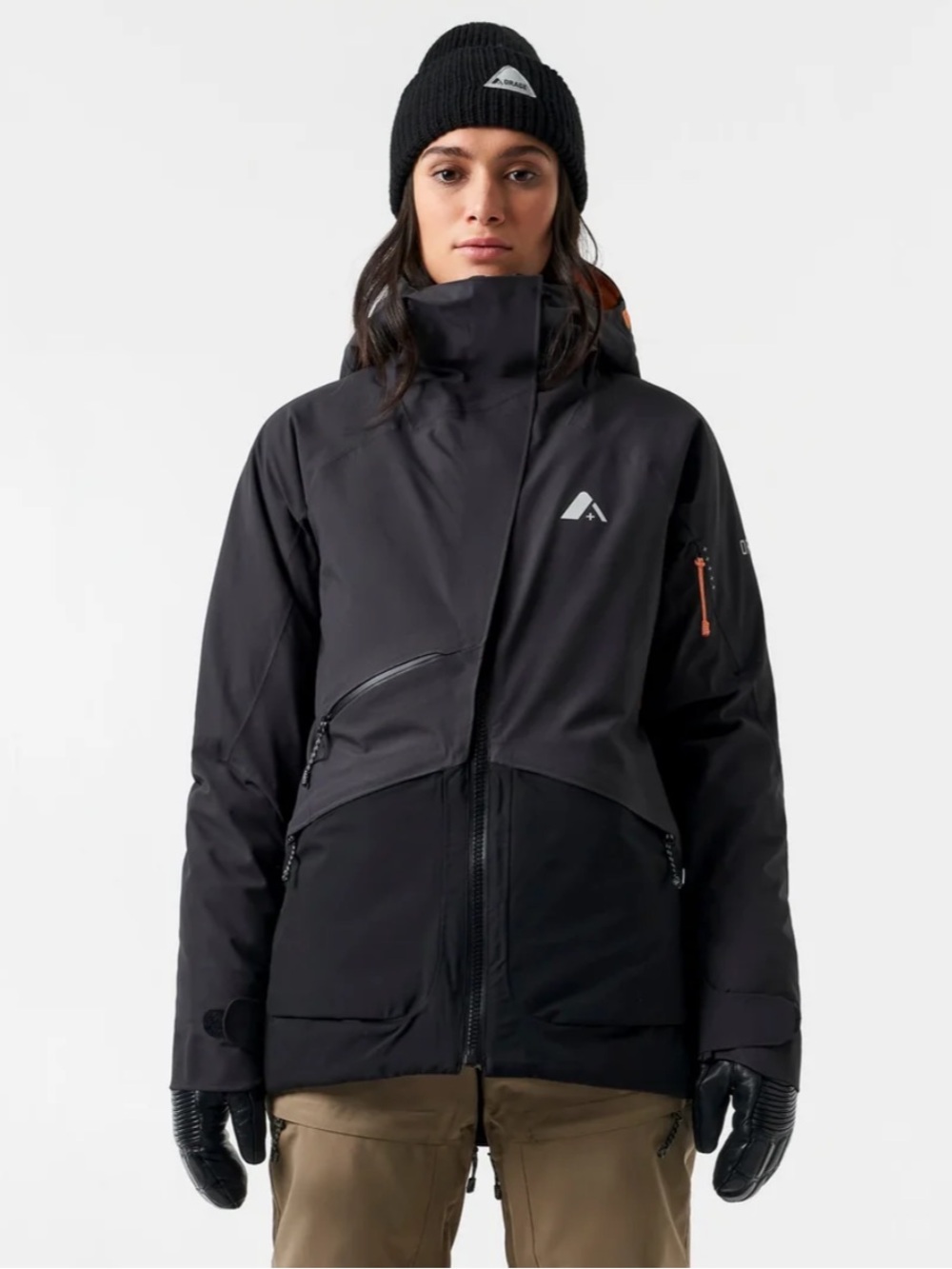 Orage Grace Insulated Jacket in Black with Orange Loop Small